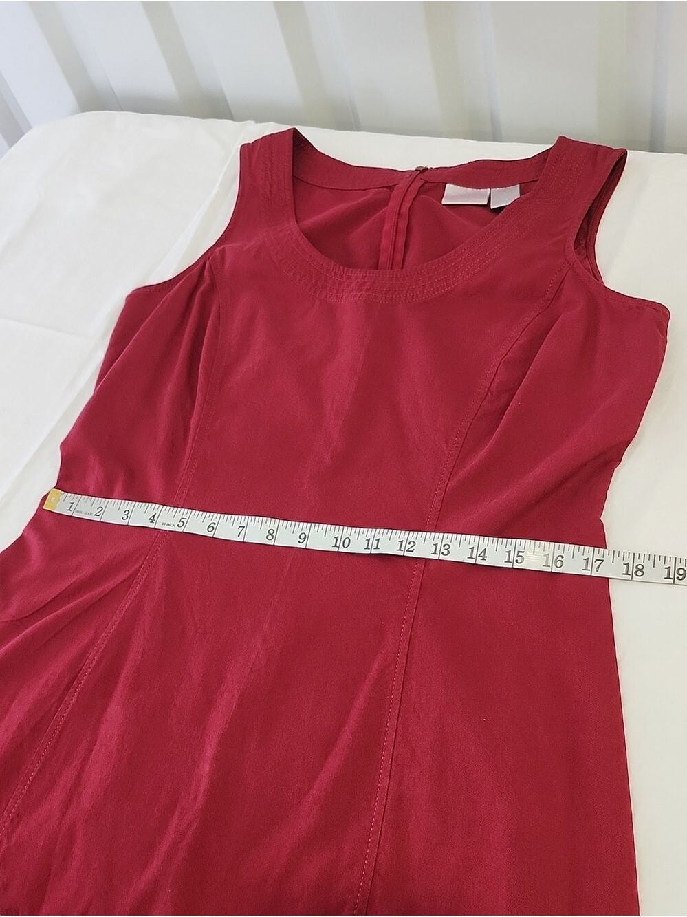 Spiegel Vintage Red Maxi Dress Sleeveless Fitted Mermaid Size 14 Cotton Tencel - Picture 7 of 8